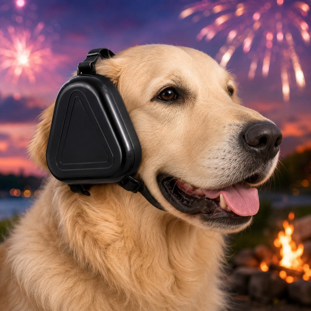 Malloren Dog Noise Reduction Ear Muffs for Fireworks, Thunderstorms & Travel - Adjustable Hearing Protection for Noise-Sensitive Dogs