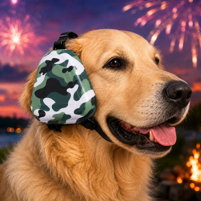 Malloren Dog Noise Reduction Ear Muffs for Fireworks, Thunderstorms & Travel - Adjustable Hearing Protection for Noise-Sensitive Dogs