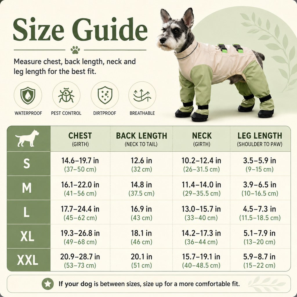 Malloren Dog Outdoor Protection Suit – Keep Fur Cleaner from Grass, Dirt, Bugs & Wet Ground During Walks