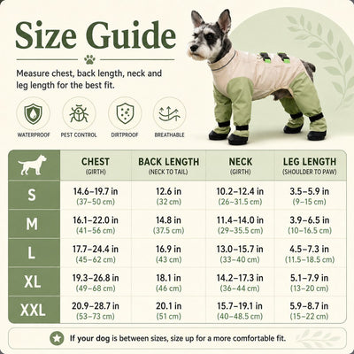 Malloren Dog Outdoor Protection Suit – Keep Fur Cleaner from Grass, Dirt, Bugs & Wet Ground During Walks