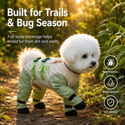 Malloren Dog Outdoor Protection Suit – Keep Fur Cleaner from Grass, Dirt, Bugs & Wet Ground During Walks
