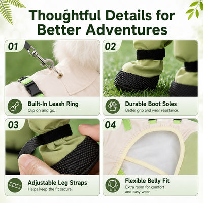 Malloren Dog Outdoor Protection Suit – Keep Fur Cleaner from Grass, Dirt, Bugs & Wet Ground During Walks