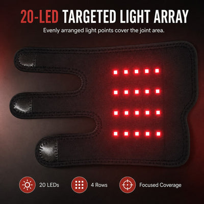 Malloren Dog Red Light Joint Wrap for Senior Dogs & Post-Walk Comfort - 20-LED Adjustable Mobility Support