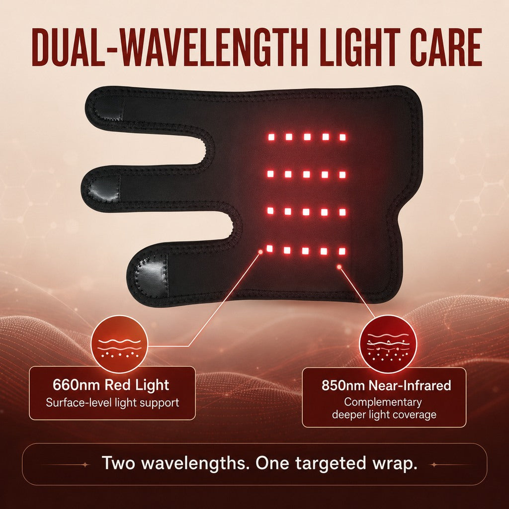 Malloren Dog Red Light Joint Wrap for Senior Dogs & Post-Walk Comfort - 20-LED Adjustable Mobility Support