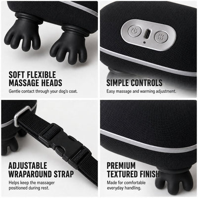 Malloren Hands-Free Dog Massager with Heat – Bionic Kneading for Post-Walk Relaxation & Everyday Comfort