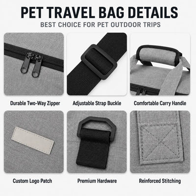 Malloren Pet Travel Bag for Dogs & Cats – Weekend Road Trip Organizer with Collapsible Bowls, Food Storage, Pockets & Luggage Sleeve