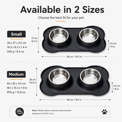 Malloren Spill-Proof Dual Pet Bowl for Cats & Dogs - Mess-Free Food & Water Station for Cleaner Floors