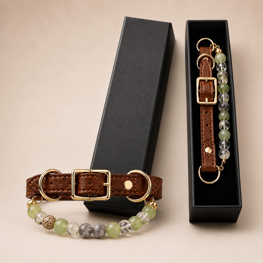 Malloren Four Elements Crystal Pet Collar Gift Box for Cats & Small Dogs - Photo-Ready Astrology Pet Jewelry for Birthdays, Holidays & Meaningful Pet Gifts