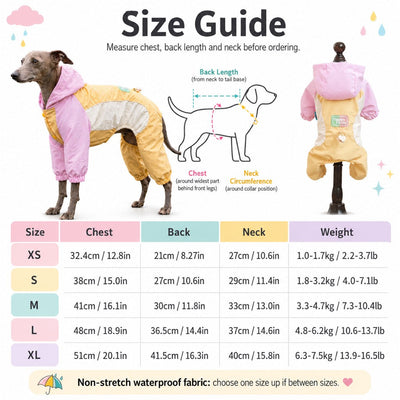 Malloren Waterproof Dog Rain Suit for Rainy Walks - Full-Body Mud & Splash Protection