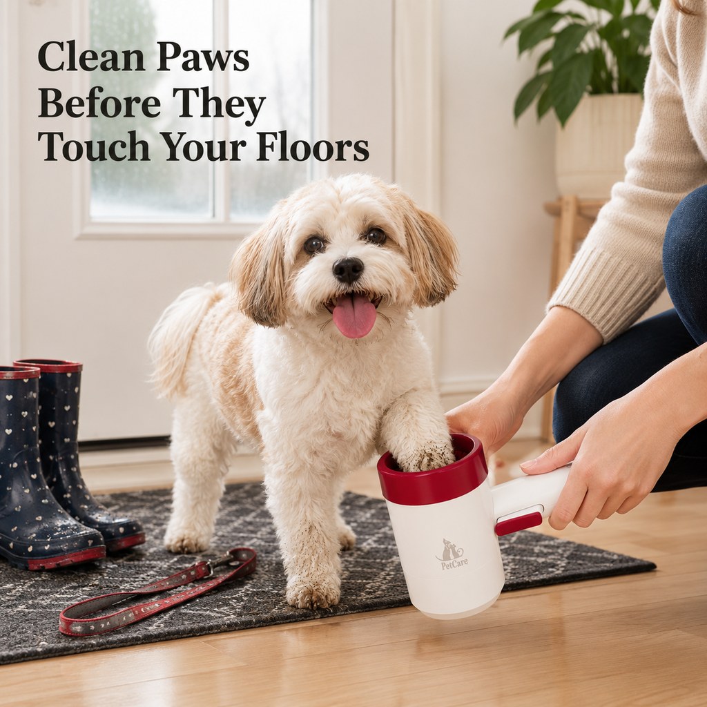 Malloren Electric Dog Paw Cleaner Cup for Muddy Walks - One-Button Paw Washer Helps Keep Floors, Couches & Car Seats Clean