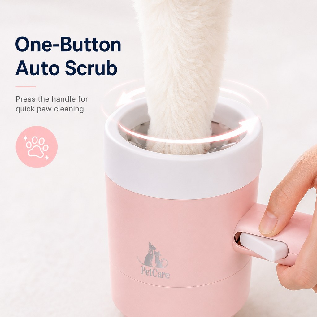 Malloren Electric Dog Paw Cleaner Cup for Muddy Walks - One-Button Paw Washer Helps Keep Floors, Couches & Car Seats Clean