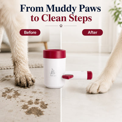 Malloren Electric Dog Paw Cleaner Cup for Muddy Walks - One-Button Paw Washer Helps Keep Floors, Couches & Car Seats Clean
