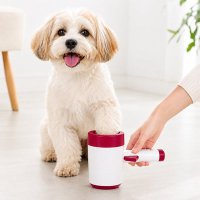 Malloren Electric Dog Paw Cleaner Cup for Muddy Walks - One-Button Paw Washer Helps Keep Floors, Couches & Car Seats Clean
