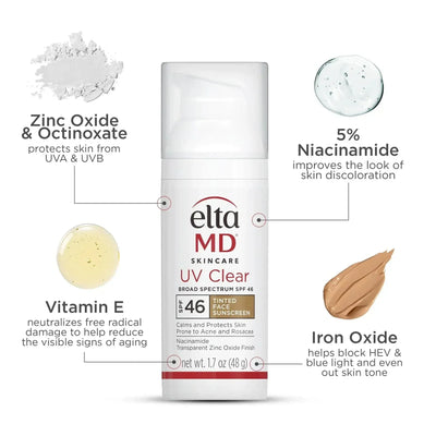 EltaMD UV Clear Tinted SPF 46 Broad-Spectrum DUO