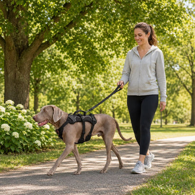 Malloren AirTag-Compatible Escape-Resistant Dog Harness for Outdoor Walks - Secure Control for Dogs That Pull