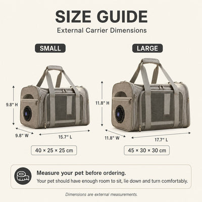 Malloren Fan-Assisted Pet Carrier for Vet Visits & Road Trips - Ventilated Travel Bag for Cats & Small Dogs