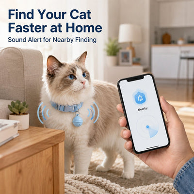 Malloren Smart Pet Tracker Bell Collar for Cats & Small Dogs - Find Hiding Pets Faster at Home, in the Yard & on Daily Walks