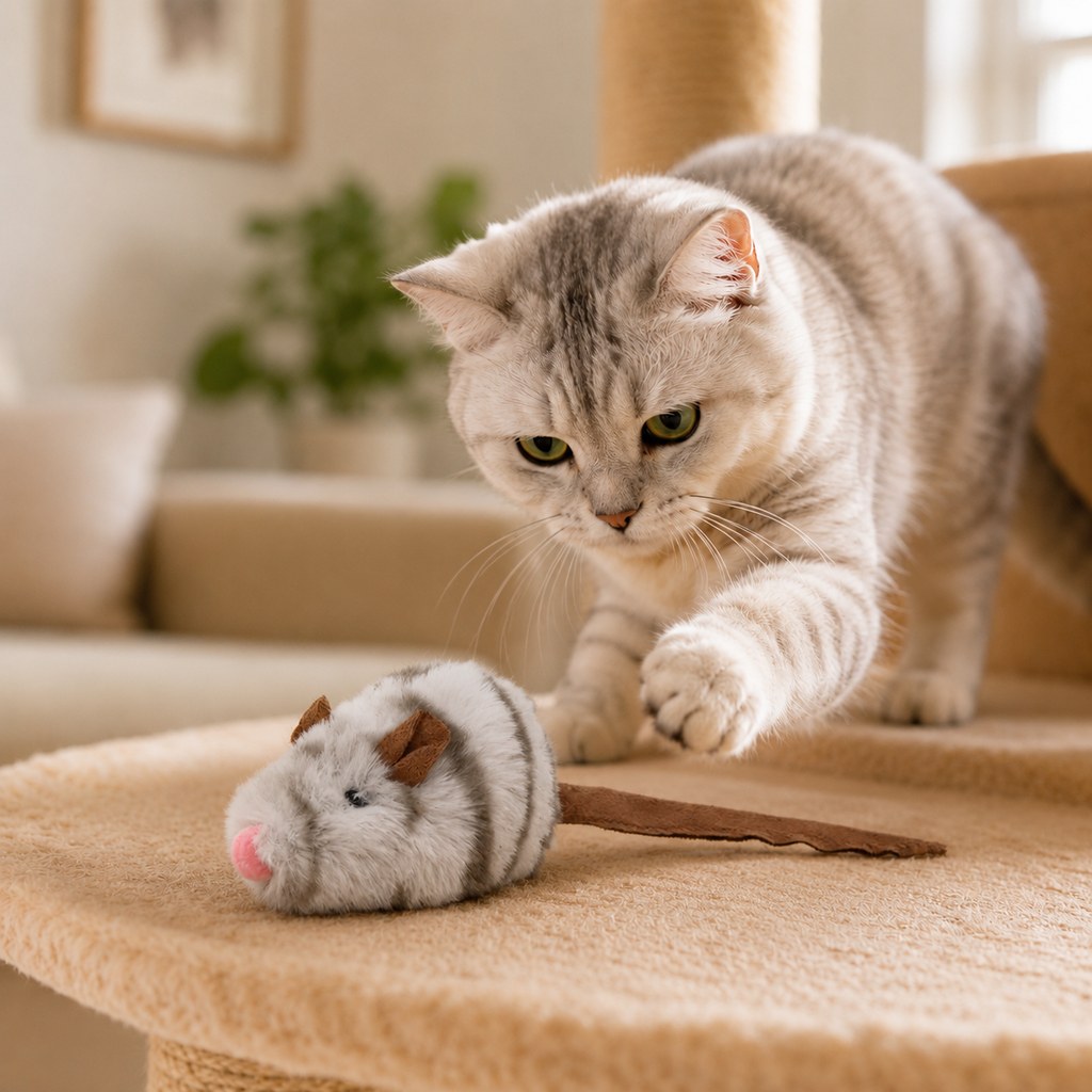 Malloren Rechargeable Interactive Cat Toy - Flapping Bird, Plush Animal & Motion Activated Toys for Indoor Cats