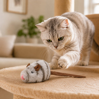 Malloren Rechargeable Interactive Cat Toy - Flapping Bird, Plush Animal & Motion Activated Toys for Indoor Cats