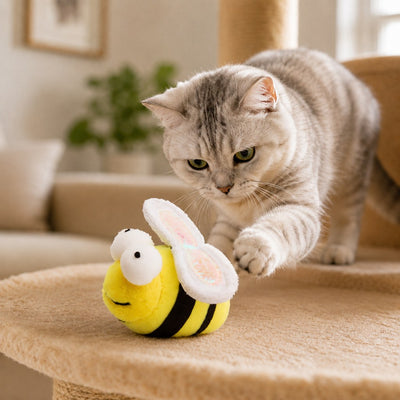 Malloren Rechargeable Interactive Cat Toy - Flapping Bird, Plush Animal & Motion Activated Toys for Indoor Cats