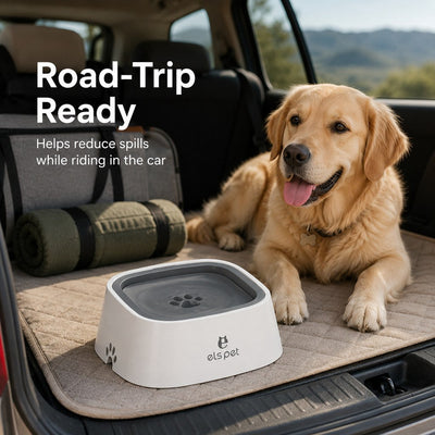 Malloren Floating Pet Water Bowl for Home & Car - Less Splash, Cleaner Floors