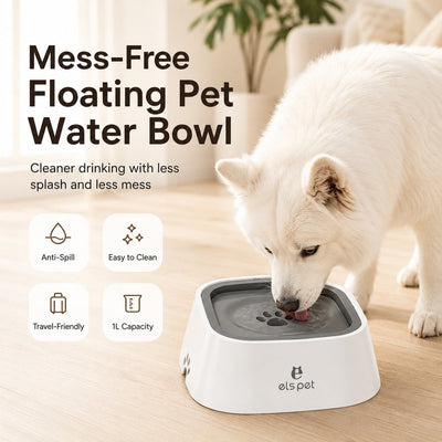 Malloren Floating Pet Water Bowl for Home & Car - Less Splash, Cleaner Floors