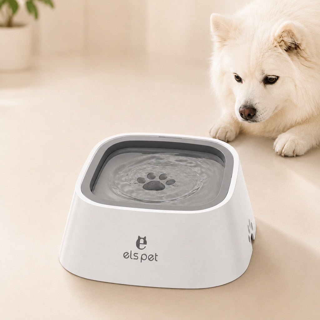 Malloren Floating Pet Water Bowl for Home & Car - Less Splash, Cleaner Floors