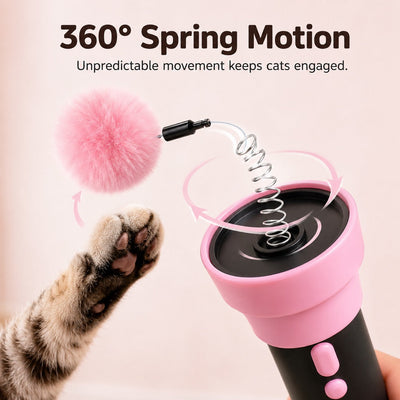 Malloren One-Click Electric Cat Teaser Launcher for Indoor Cats - Chase & Pounce Play Without Constant Wand Waving