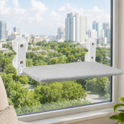 Malloren Foldable Cat Window Hammock for Apartments - No-Drill Suction Perch for Sunny Naps Without Taking Up Floor Space