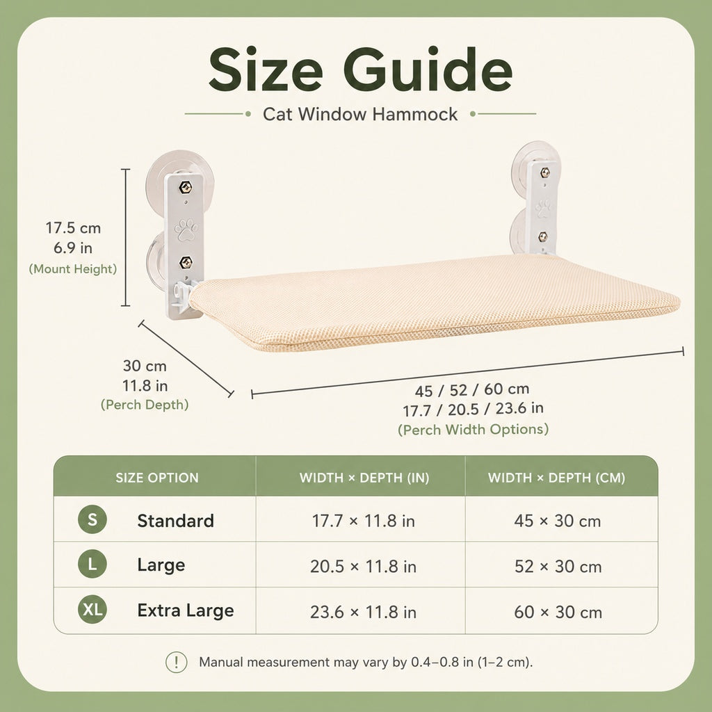 Malloren Foldable Cat Window Hammock for Apartments - No-Drill Suction Perch for Sunny Naps Without Taking Up Floor Space
