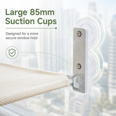 Malloren Foldable Cat Window Hammock for Apartments - No-Drill Suction Perch for Sunny Naps Without Taking Up Floor Space