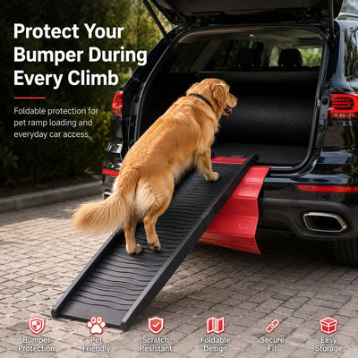 Malloren Foldable Pet Ramp Bumper Protector Mat for SUVs - Protect Your Rear Bumper from Dog Scratches During Car Loading