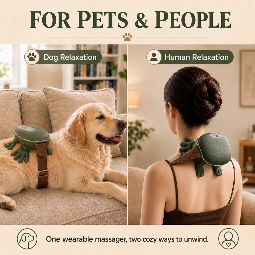 Malloren Hands-Free Dog Massager with Heat – Bionic Kneading for Post-Walk Relaxation & Everyday Comfort