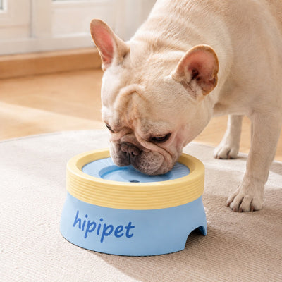 Malloren Frenchie No-Drip Floating Water Bowl for Indoor Daily Drinking - Helps Keep Muzzle Drier & Floors Cleaner