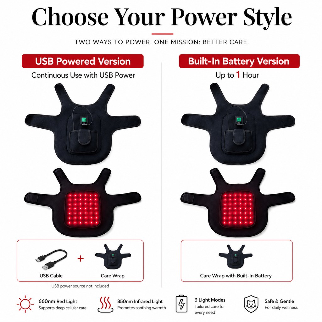 Malloren FrenchieGlow Red Light Comfort Vest for French Bulldogs - USB-Powered or Built-In Battery At-Home Back, Belly & Hip Comfort After Walks, Stairs & Playtime