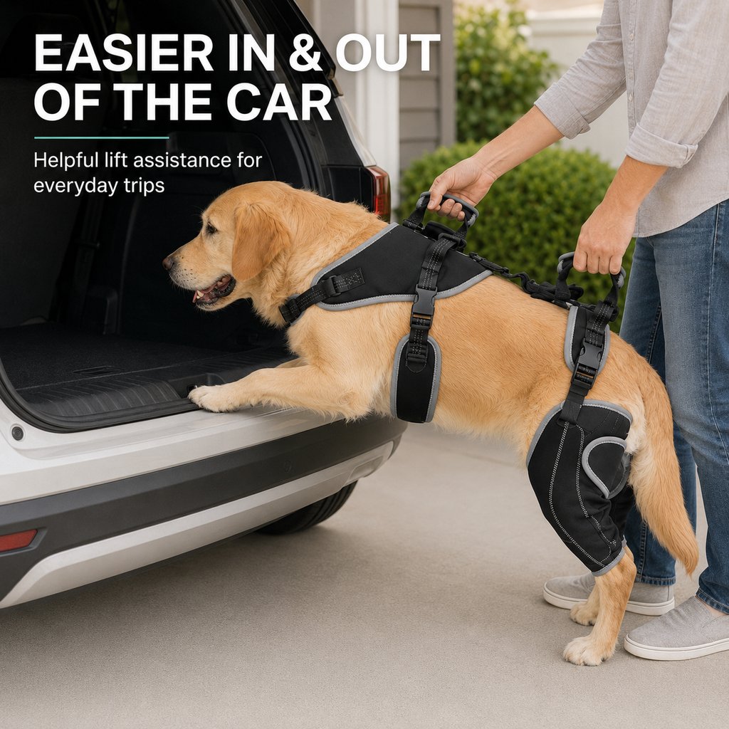 Malloren Full-Body Dog Lift Harness with Dual Rear-Leg Support - Easier Standing, Stairs & Car Entry