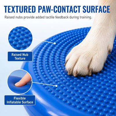 Malloren Inflatable Dog Balance Disc with Pump - At-Home Balance & Coordination Training for Dogs with Limited Exercise Space
