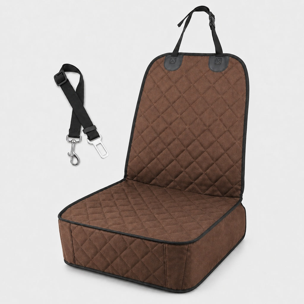Malloren Front Seat Pet Car Seat Cover with Seat Belt Tether - Passenger Seat Protector