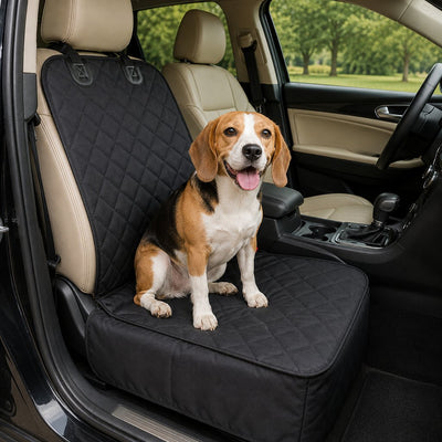 Malloren Front Seat Pet Car Seat Cover with Seat Belt Tether - Passenger Seat Protector