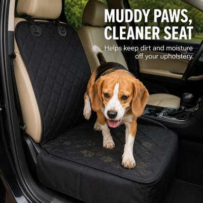 Malloren Front Seat Pet Car Seat Cover with Seat Belt Tether - Passenger Seat Protector