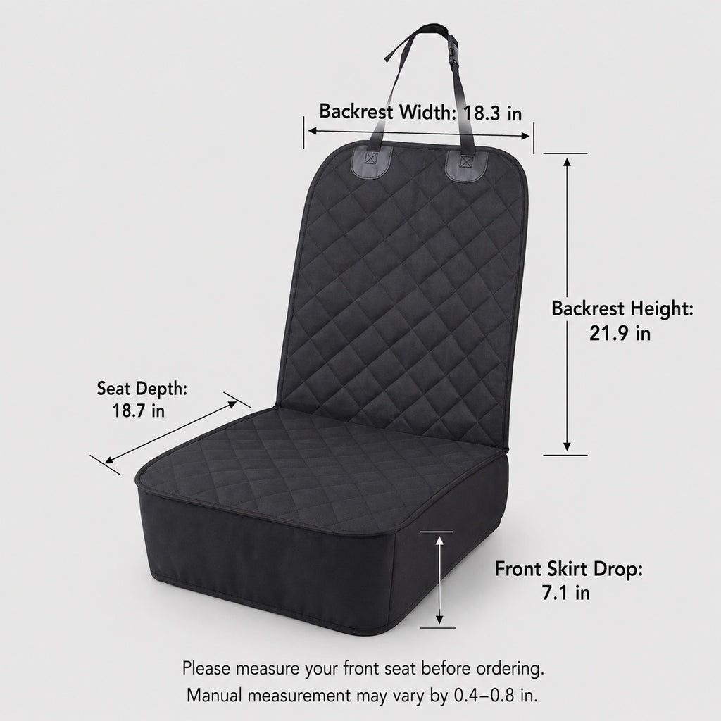 Malloren Front Seat Pet Car Seat Cover with Seat Belt Tether - Passenger Seat Protector