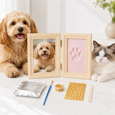 Malloren Pet Paw Print Frame Kit for Dogs & Cats - DIY Keepsake Photo Frame for Home Display, First Paw Memories & Pet Loss Sympathy Gift