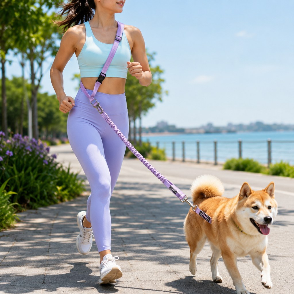 Malloren Hands-Free Shock-Absorbing Dog Leash for Running, Walking & Car Travel - Bungee Leash Helps Reduce Pulling
