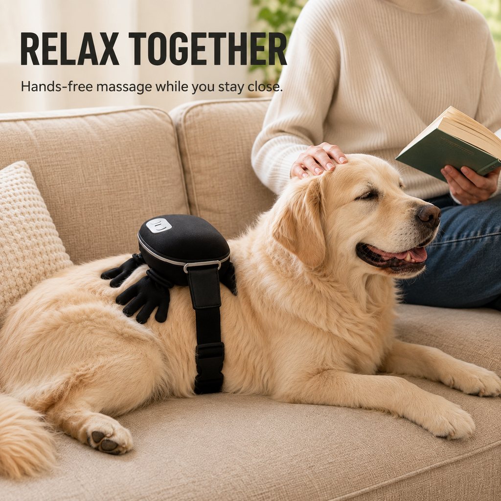 Malloren Hands-Free Dog Massager with Heat – Bionic Kneading for Post-Walk Relaxation & Everyday Comfort