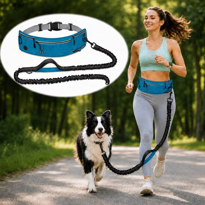 Malloren Hands-Free Dog Running Leash Waist Belt – Shock Absorbing & Reflective, Perfect for Jogging, Hiking & Outdoor Walks with Your Dog