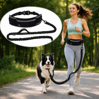 Malloren Hands-Free Dog Running Leash Waist Belt – Shock Absorbing & Reflective, Perfect for Jogging, Hiking & Outdoor Walks with Your Dog