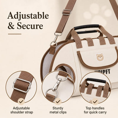 Malloren Hands-Free Small Dog Carrier Bag – Supportive Legs-Out Crossbody Carrier for Walks, Errands & Vet Visits
