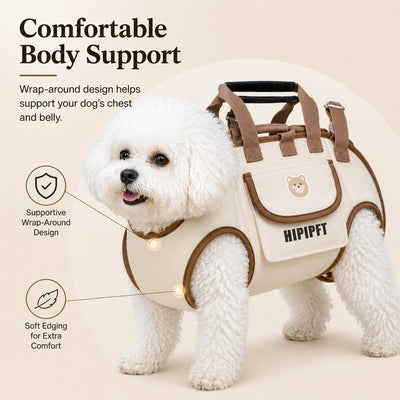 Malloren Hands-Free Small Dog Carrier Bag – Supportive Legs-Out Crossbody Carrier for Walks, Errands & Vet Visits