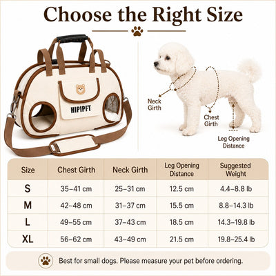 Malloren Hands-Free Small Dog Carrier Bag – Supportive Legs-Out Crossbody Carrier for Walks, Errands & Vet Visits