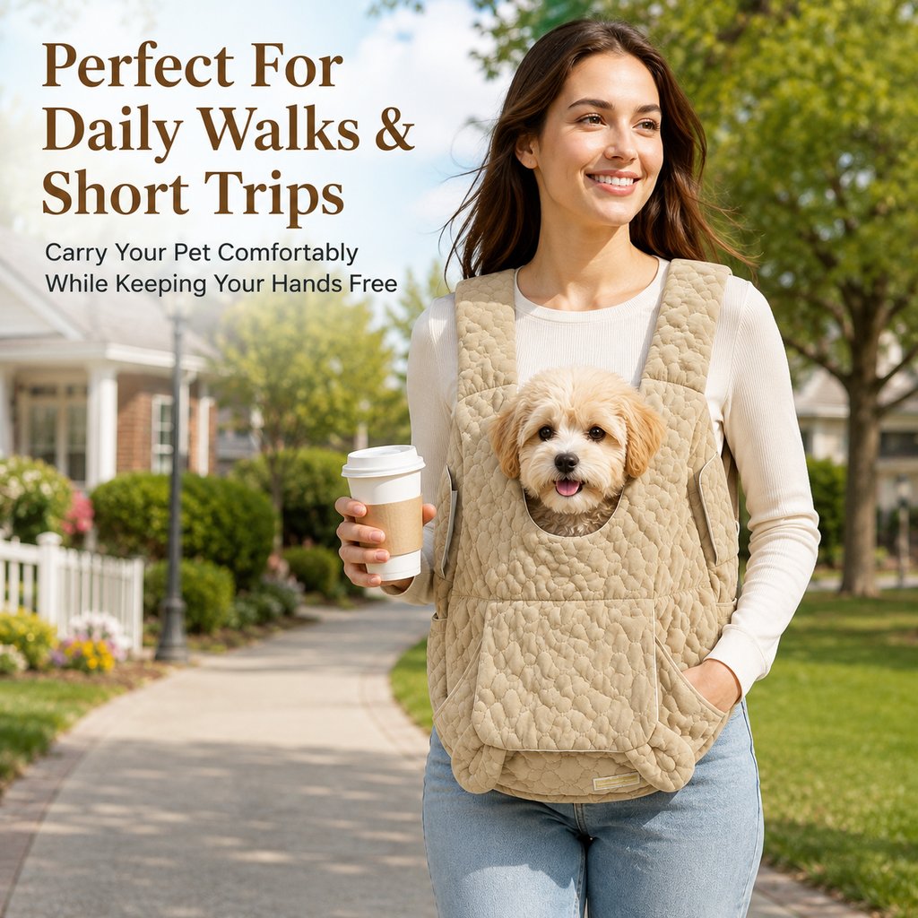 Malloren Hands-Free Front Pet Carrier Backpack for Small Dogs & Cats - Comfortable Carrying for Walks & Travel